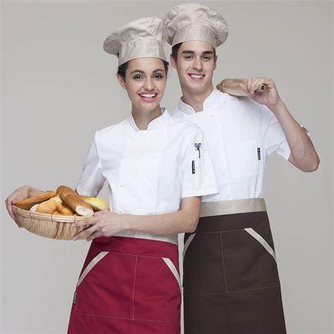 China Discountable price Pastry Chef Uniform - DOUBLE BREASTED SHORT SLEEVE STAND COLLAR CHEF ...