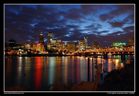 Downtown Portland Skyline at night - a photo on Flickriver