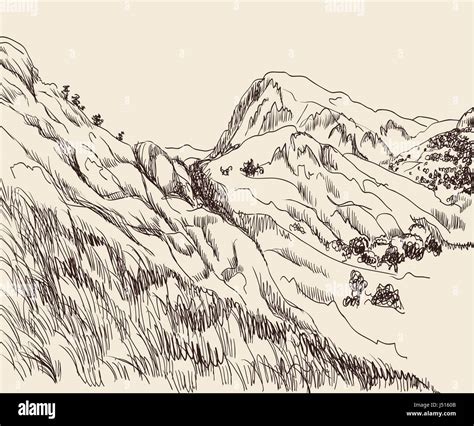 Landscape Mountain Sketch High Resolution Stock Photography and Images - Alamy