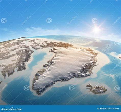 Physical map of Greenland stock illustration. Illustration of physical ...