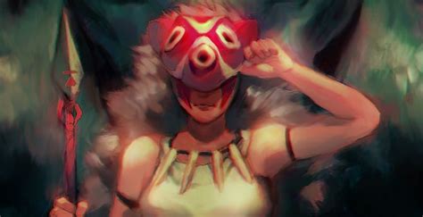 Wallpaper princess mononoke, dark, anime, art desktop wallpaper, hd image, picture, background ...