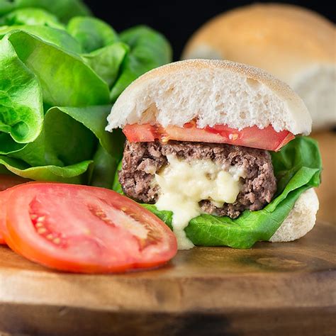 Homemade Cheese Stuffed Burgers | Charlotte's Lively Kitchen