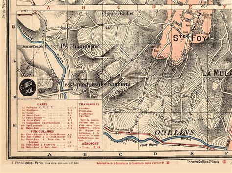 Vintage Map of Lyon Old Lyon Map Print Lyon France Lyon - Etsy