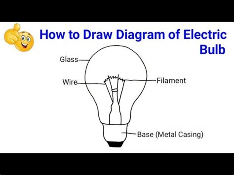 how to draw diagram of electric bulb step by step for beginners ! - YouTube
