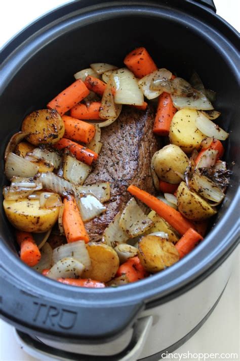 easy slow cooker pot roast with potatoes and carrots