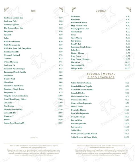 Menu at The Ivy Victoria Quarter Leeds restaurant, Leeds