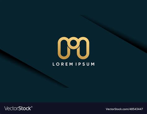 Monogram letter m logo with gold gradient Vector Image