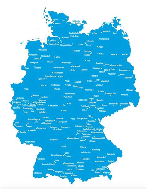 A map from Germany with every funny City name : r/MapPorn