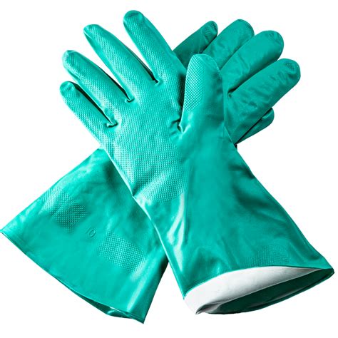 Green Nitrile Lined Chemical Safety Gloves - Axiom Marketing