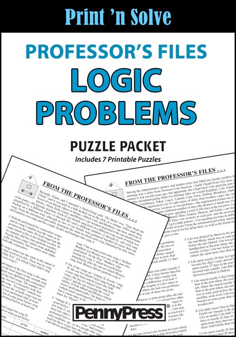 Professor's Files Logic Problems Puzzle Packet - Penny Dell Puzzles