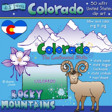 Colorado clip art smiles from the Rocky Mountains by DJ Inkers