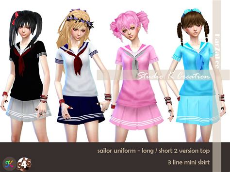 sailor uniform | Kleidung, Sims4 clothes