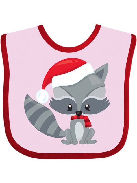 Christmas Raccoon, Raccoon With Santa Hat, Scarf Baby Bib - Walmart.com - Walmart.com