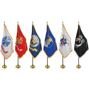 MILITARY 3 ft x 5 ft Complete Indoor / Parade Flag Set $169.00