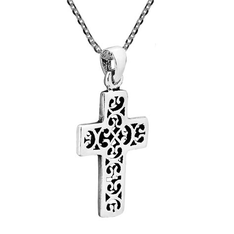 Beautifully Ornate Sterling Silver Cross Necklace