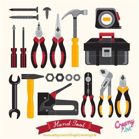 Hand Tool Digital Clip Art / Tool Box Digital Clipart Design ...