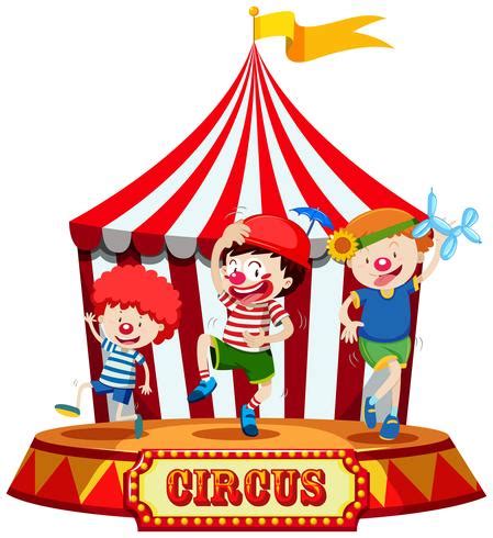 Kids on Circus Stage 297111 Vector Art at Vecteezy