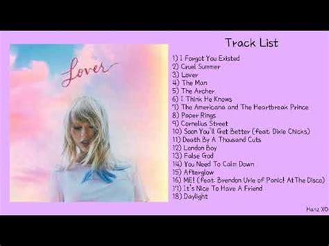 Taylor Swift: Lover Taylor Swift Album Tracklist