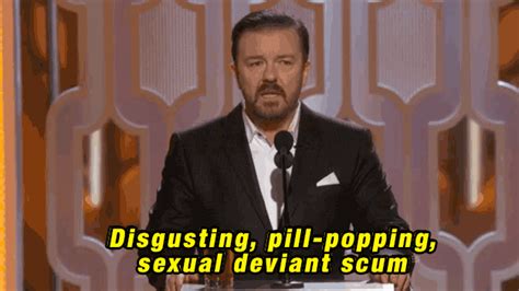 Ricky Gervais Golden Globes 2016 GIF - Find & Share on GIPHY