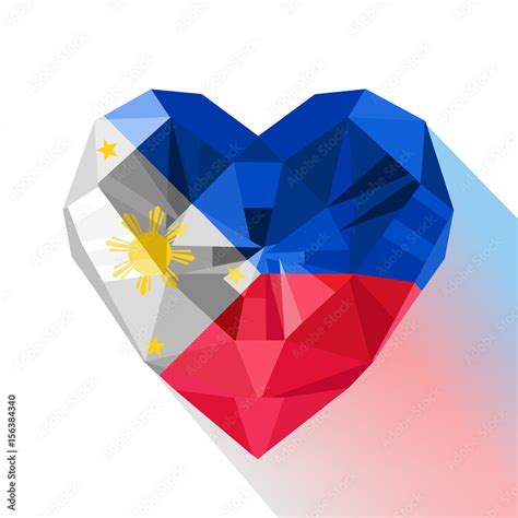 Polygonal logo symbol of love Philippines. Stock Vector | Adobe Stock