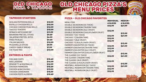 Old Chicago Pizza Menu Prices & Happy Hour (2024)