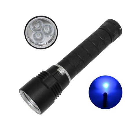 Underwater Torch Waterproof Flashlight Rechargeable 26650 Battery Uv ...