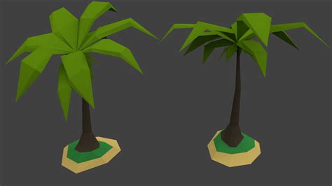 low poly palm tree island 3D Models in Tree 3DExport