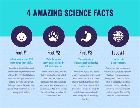 Teal Science Facts List Infographic - Venngage | Science facts, Interesting science facts ...