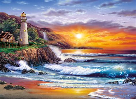 Lighthouse at Sunset - Prestigious Puzzles