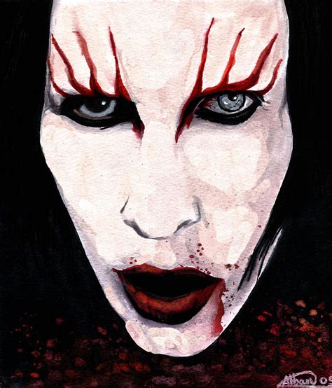 Marilyn Manson Portrait Painting by Alban Dizdari - Fine Art America