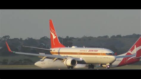 4 Qantas Arrivals and Departures at Melbourne Airport - YouTube