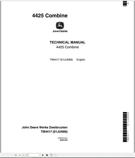 John Deere Combine 4425 Technical Manual_EN