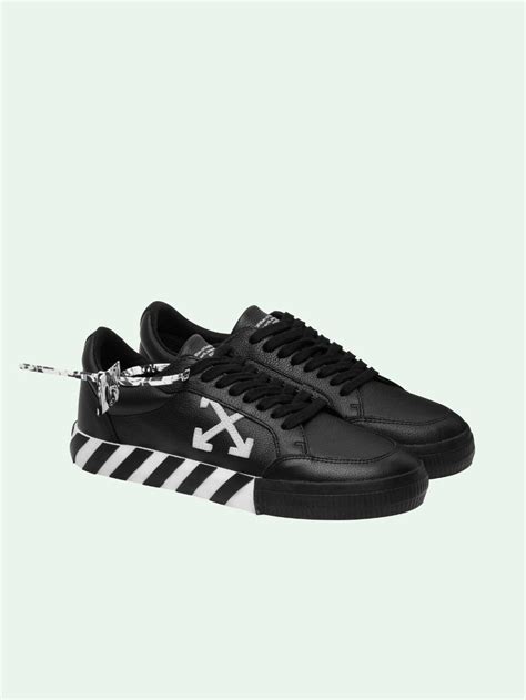 Off-White c/o Virgil Abloh Vulcan Low Leather Trainers in Black/White (Black) for Men - Save 39% ...