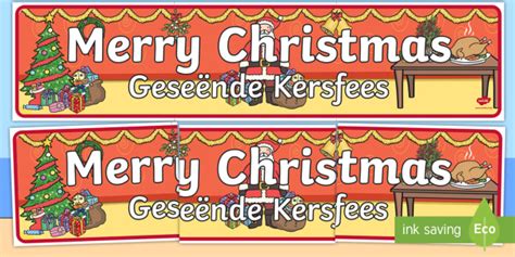 Merry Christmas Display Banner English/Afrikaans - Merry Christmas Display