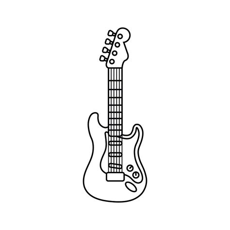 Black And White Guitar Clipart