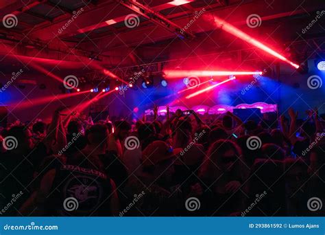 Crowd of People and Stage Lights at Techno Party Stock Photo - Image of lifestyle, indoor: 293861592