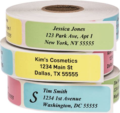 Amazon.com : Return Address Labels - Roll of 250 Personalized Labels (Multi-Color) : Office Products