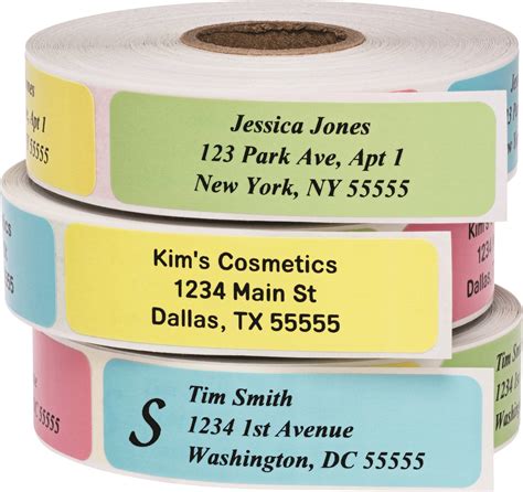 Amazon.com : Return Address Labels - Roll of 250 Personalized Labels (Multi-Color) : Office Products