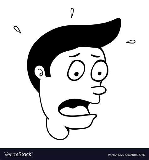 Surprised or scared face cartoon Royalty Free Vector Image