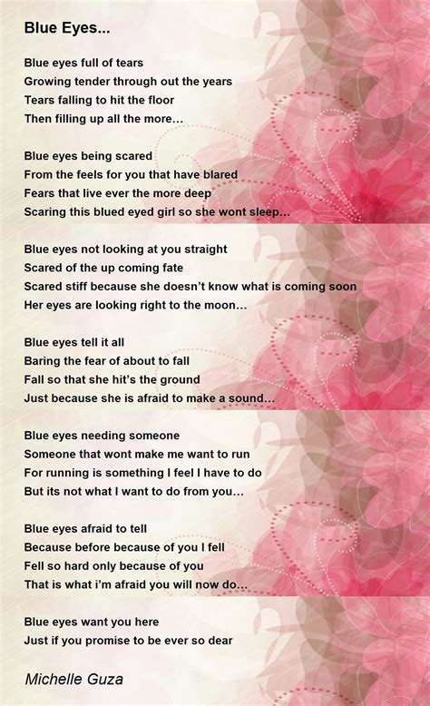 Blue Eyes... by Michelle Guza - Blue Eyes... Poem