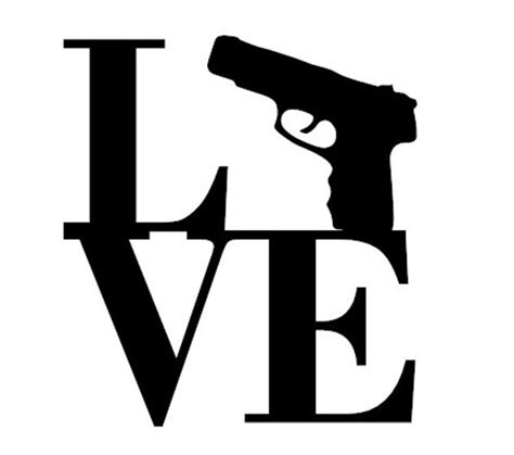 Items similar to Gun Love Decal/Pistol Love Decal/I Love Guns Decal ...