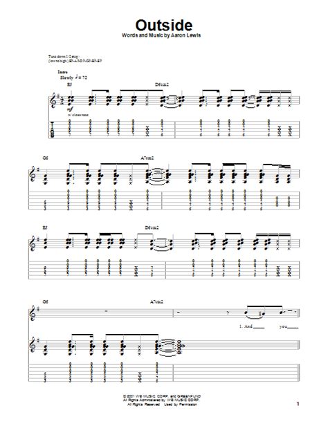 Outside Staind Guitar Chords