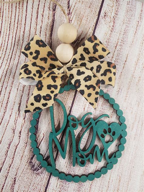 Dog Mom Car Charm Mirror Car Tassel Charm Leopard Print - Etsy