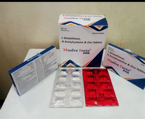 Msolve Forte Tablet glutathione pills, for Clinical, Speciality ...