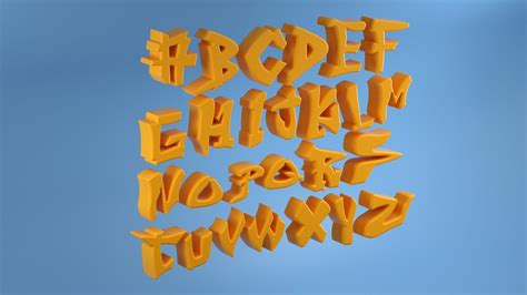 3D Graffiti Alphabet Letters 3D model animated | CGTrader