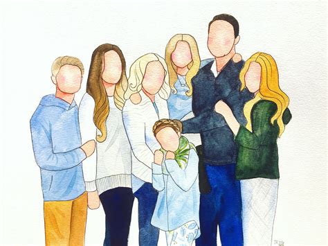 Family Digital Portrait Custom Family Painting Watercolor Custom Painting Art & Collectibles ...