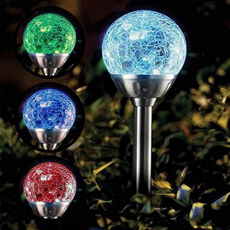 Solar Garden Lights Outdoor, 4-Pack Solar Globe Light Stakes, Color ...