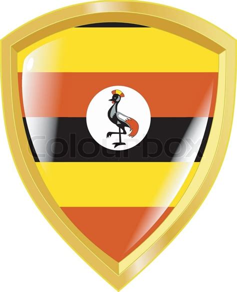 Golden coat of arms of Uganda | Stock vector | Colourbox