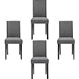 Amazon.com - Set of 4 Modern Fabric Upholstered Dining Chairs Elegant Design Dining Room Chairs ...