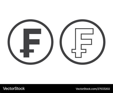 Swiss franc currency symbol switzerland sign Vector Image